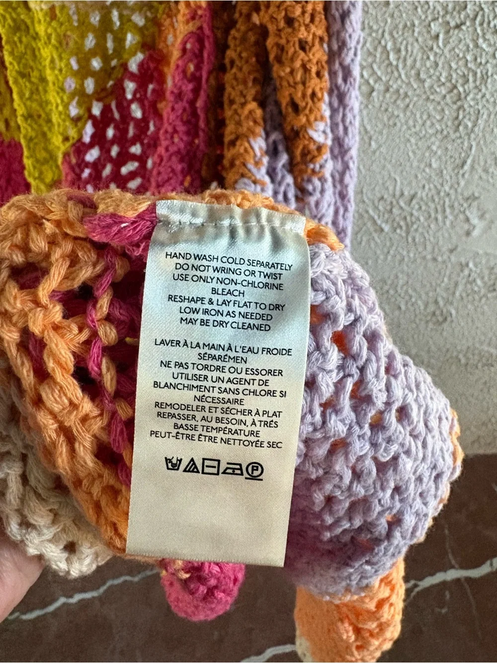 Colorblock Crochet Duster Cardigan - Pink, Orange & Yellow by Free People